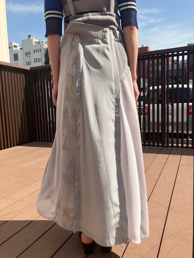AULA AILA レース MIX ジャンパースカート LIGHT GRAY(10)/ BLACK(19