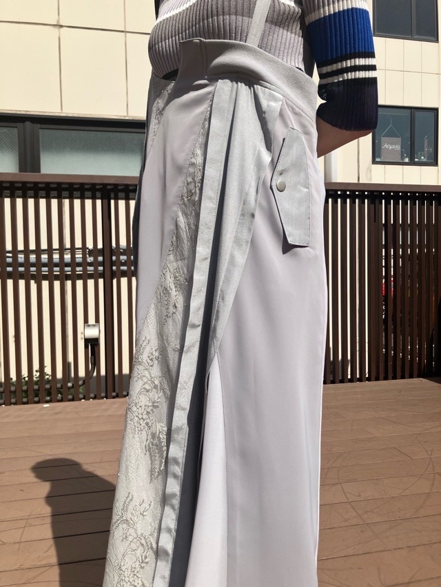 AULA AILA レース MIX ジャンパースカート LIGHT GRAY(10)/ BLACK(19