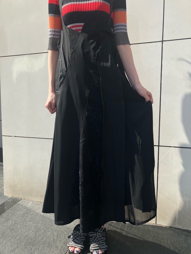 AULA AILA レース MIX ジャンパースカート LIGHT GRAY(10)/ BLACK(19