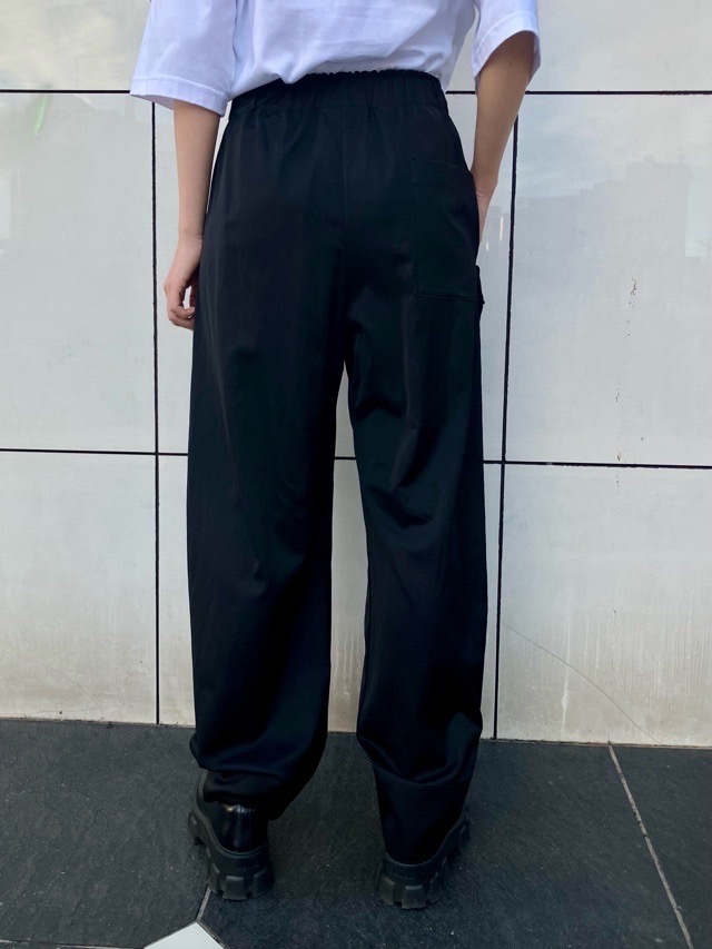 Harikae　フリル付き サテン バレル パンツ   BLACK / BEIGE  H0465　ハリカエ