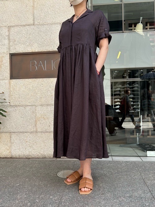 SINME 半袖シャツワンピース M バーガンディ ロングシャツワンピース ボルドー | SINME