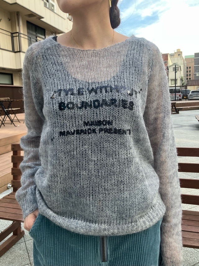 MAISON MAVERICK PRESENTS スパンコールロゴモヘアニット ROSE / BLACK /GREY MM5144 メゾン マヴェリック プレゼンツ