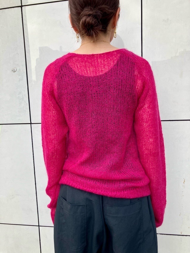 MAISON MAVERICK PRESENTS スパンコールロゴモヘアニット ROSE / BLACK /GREY MM5144 メゾン マヴェリック プレゼンツ