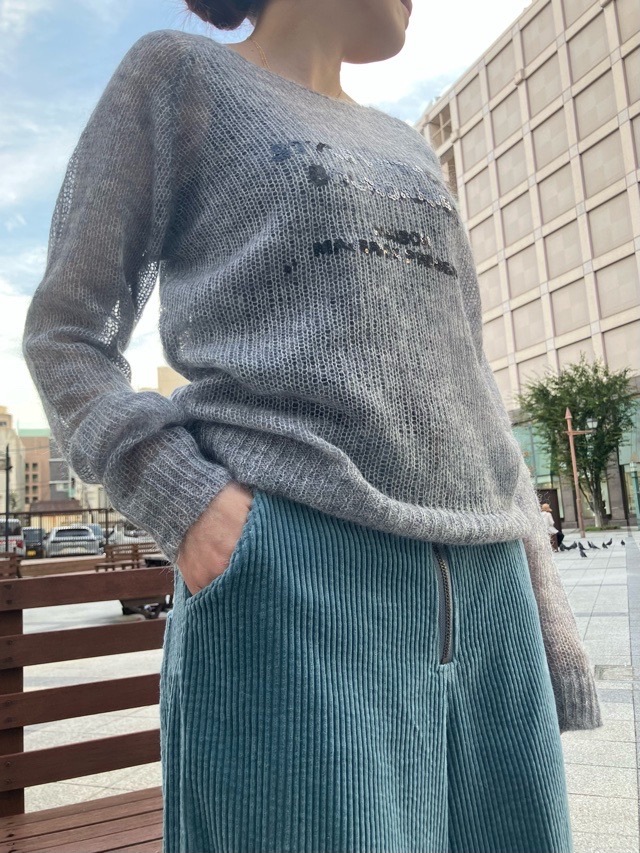 MAISON MAVERICK PRESENTS スパンコールロゴモヘアニット ROSE / BLACK /GREY MM5144 メゾン マヴェリック プレゼンツ