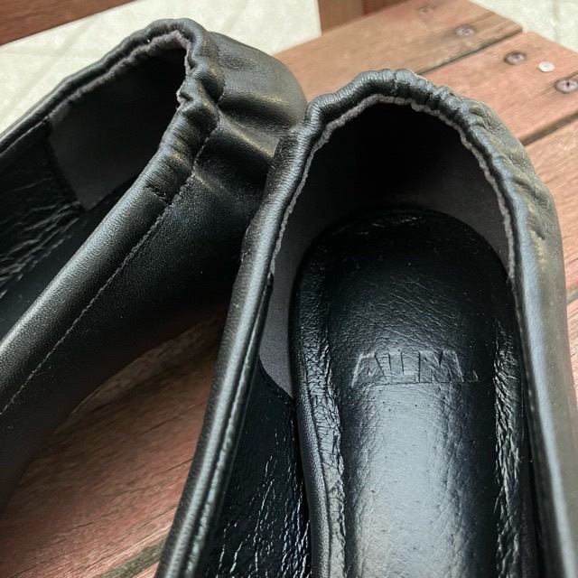 ALM. 牛革ローヒールパンプス AL119 BLACK /SILVER アルム