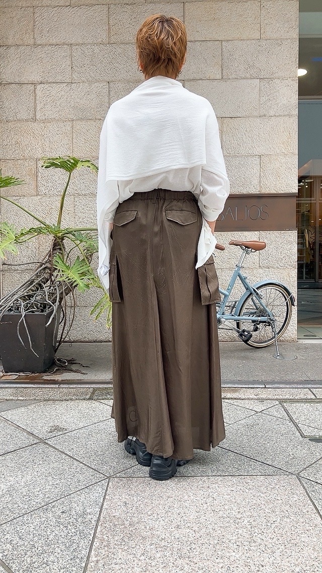 EZUMi  エズミ  2026SS スカ－フ付き 機能ニット ロングTシャツ　WHITE / GRAY　 YESS26KT01   