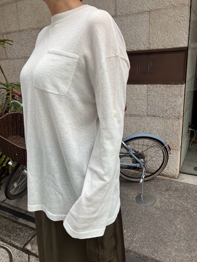 EZUMi  エズミ  2026SS スカ－フ付き 機能ニット ロングTシャツ　WHITE / GRAY　 YESS26KT01   