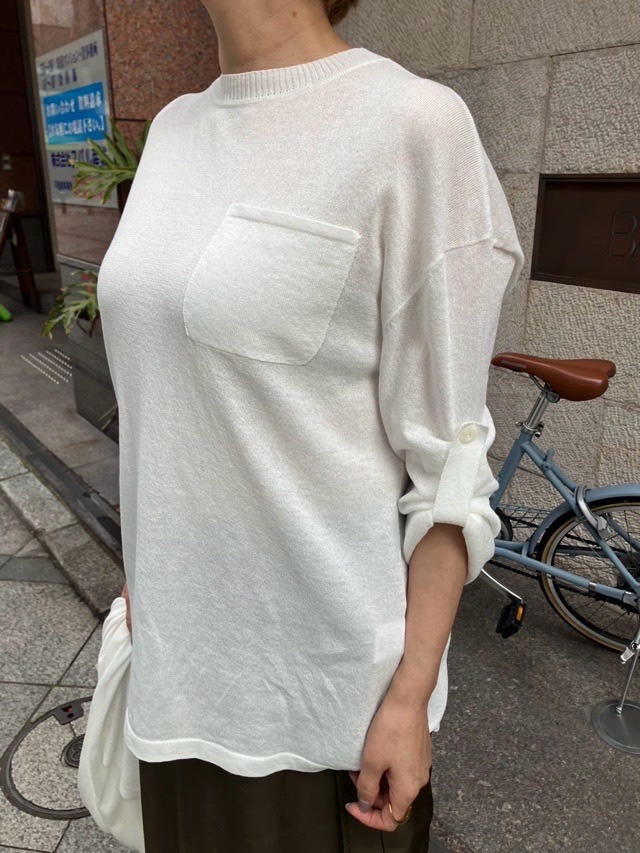 EZUMi  エズミ  2026SS スカ－フ付き 機能ニット ロングTシャツ　WHITE / GRAY　 YESS26KT01   