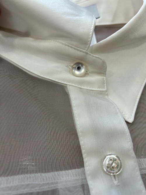 MAISON MAVERICK PRESENTS シースルー 裾 レース切替 シャツ MM5023 WHITE/GRAY/BLACK メゾン マヴェリック プレゼンツ