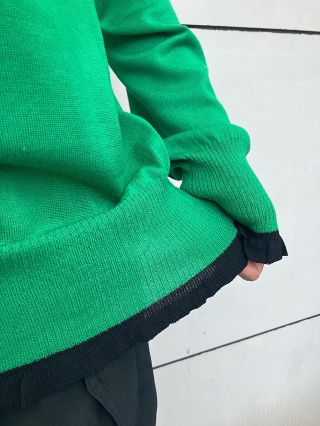 AKANE UTSUNOMIYA アカネ ウツノミヤ タ-トルカッティングニット WAO-FS22-2014 CHARCOAL /GREEN