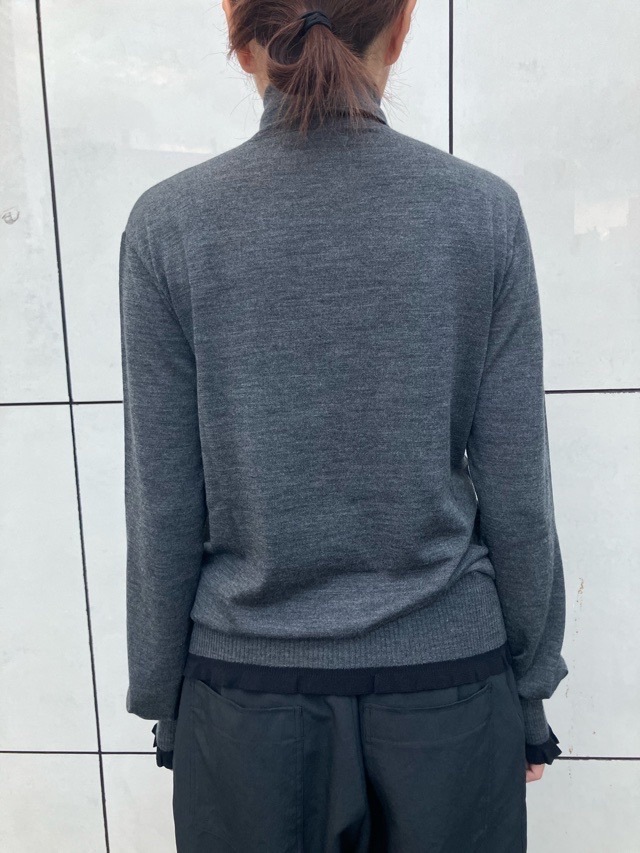 AKANE UTSUNOMIYA アカネ ウツノミヤ タ-トルカッティングニット WAO-FS22-2014 CHARCOAL /GREEN