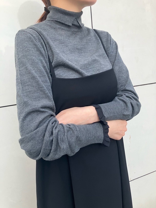 AKANE UTSUNOMIYA アカネ ウツノミヤ タ-トルカッティングニット WAO-FS22-2014 CHARCOAL /GREEN