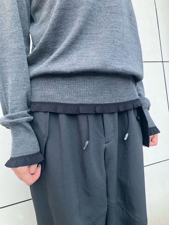 AKANE UTSUNOMIYA アカネ ウツノミヤ タ-トルカッティングニット WAO-FS22-2014 CHARCOAL /GREEN