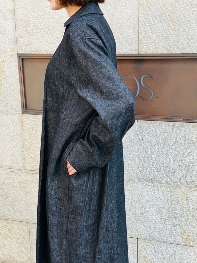 NEAR NIPPON リネンコットンツイルドレス 630-2425 /BLACK ニア―ニッポン