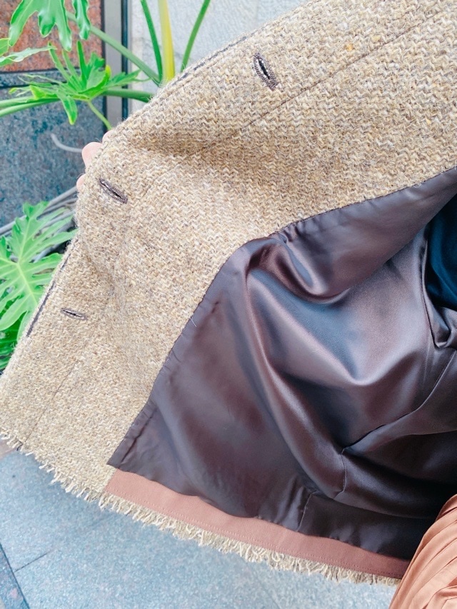 BEATINGHEART ノーカラー  ツイード ジャケット　BEIGE　BJ018K2　ビーティングハート