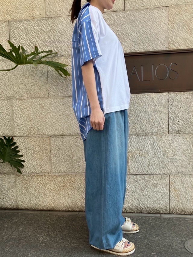 MSGM  シャツ ドッキング Tシャツ   3841MDM125   WHITE（01）   エムエスジーエム