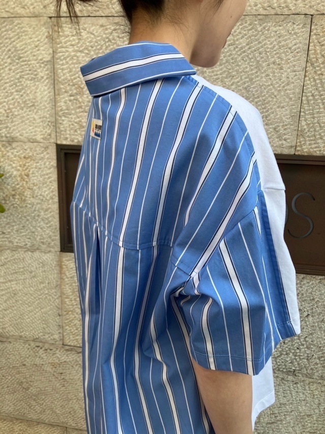 MSGM  シャツ ドッキング Tシャツ   3841MDM125   WHITE（01）   エムエスジーエム