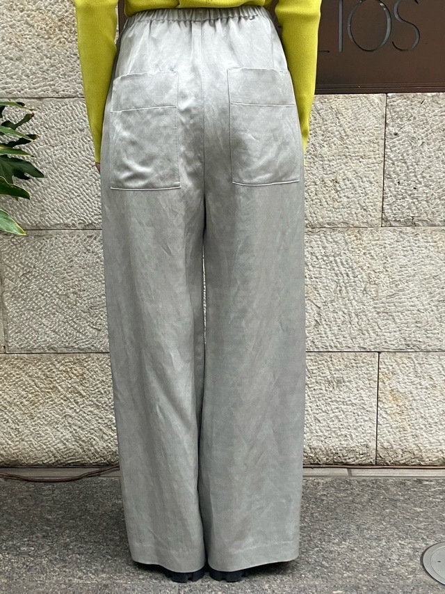 BEATINGHEART   BP021M1　リネン＆ヴィスコ－ス サテン ワイドパンツ　GRAY / PINK   ビーティングハート