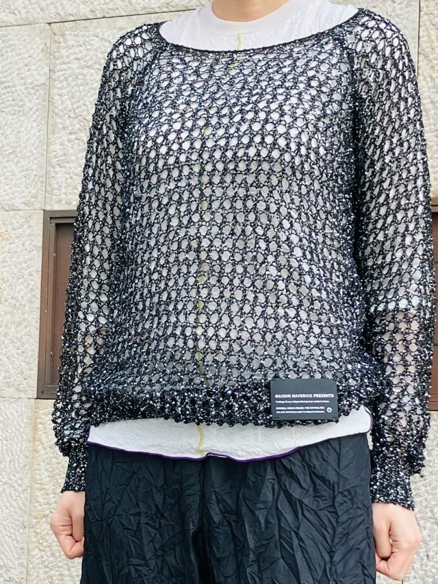 MAISON MAVERICK PRESENTS　メシュスパンコールラメニット  MM5095 メゾン マヴェリック プレゼンツSLVER/BLACK/GOLD