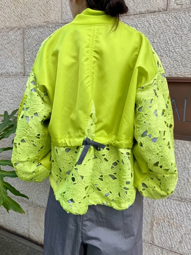 AULA AILA 　レース MA－1 ブルゾン   GREEN(20) 　1261-02001　アウラアイラ