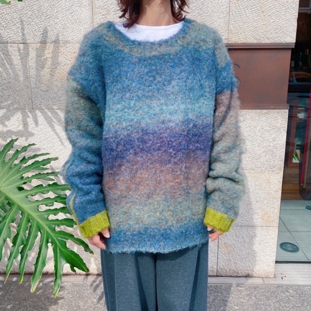 AULA AILA  グラデーションニット BLUE/GRAY/ORANGE　1243-09040 アウラ アイラ