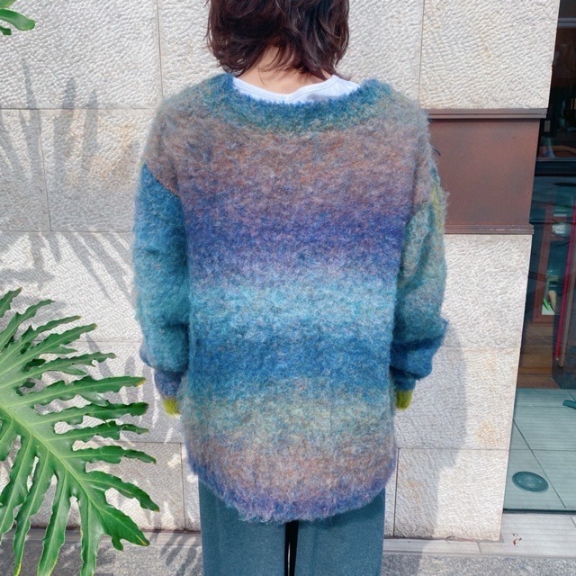 AULA AILA  グラデーションニット BLUE/GRAY/ORANGE　1243-09040 アウラ アイラ
