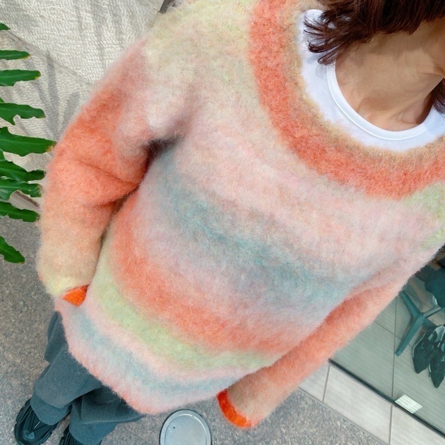 AULA AILA  グラデーションニット BLUE/GRAY/ORANGE　1243-09040 アウラ アイラ