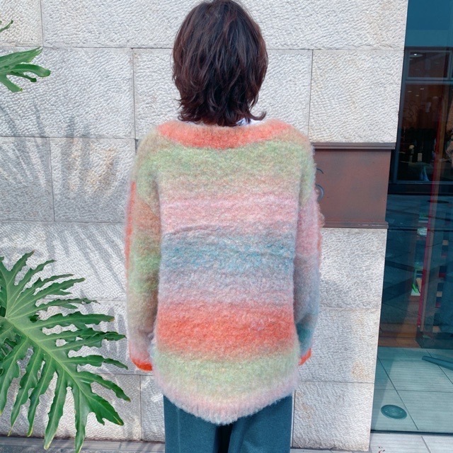 AULA AILA  グラデーションニット BLUE/GRAY/ORANGE　1243-09040 アウラ アイラ