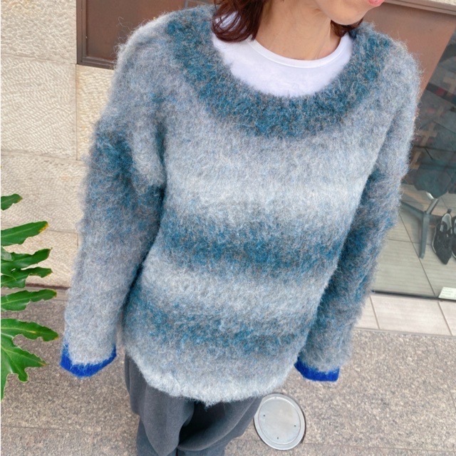 AULA AILA  グラデーションニット BLUE/GRAY/ORANGE　1243-09040 アウラ アイラ