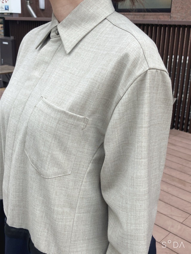 EZUMi  エズミ   テイラード トラウザー シャツ ワンピース　BEIGE×NAVY　YEAW25OP02