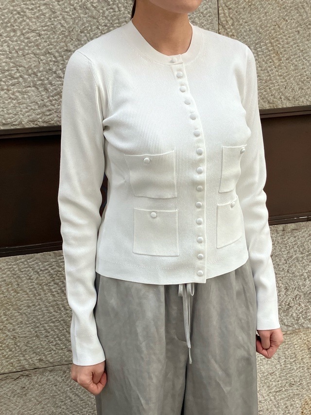 BEATINGHEART くるみボタン カーディガン BK004M1 WHITE（N0）BLACK