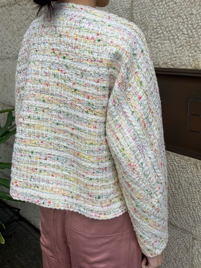 BEATINGHEART　ツィ－ド ダブル 襟なし ショ－トジャケット  BJ0022M1   OFF WHITE (M2)    ビーティングハート