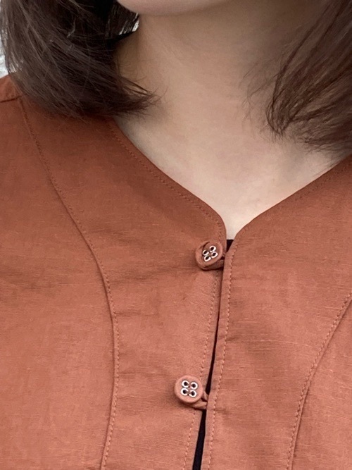 WhiteMountaineering SKIPPER COLLAR SHIRT スキッパー カラーシャツ BROWN/NAVY/IVORY WM2371113 ホワイトマウンテニアリング