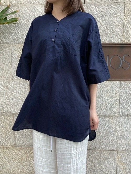 WhiteMountaineering SKIPPER COLLAR SHIRT スキッパー カラーシャツ BROWN/NAVY/IVORY WM2371113 ホワイトマウンテニアリング