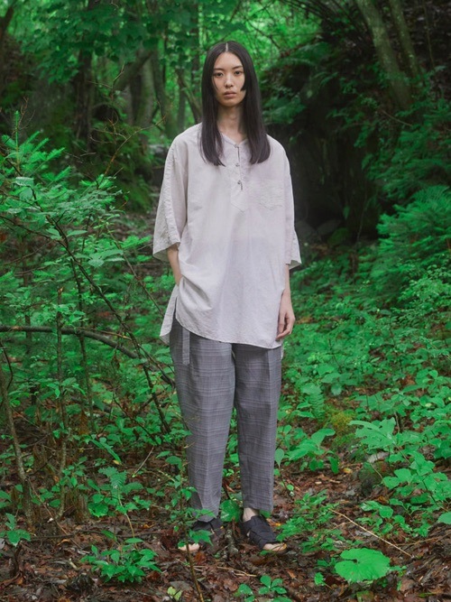 WhiteMountaineering SKIPPER COLLAR SHIRT スキッパー カラーシャツ BROWN/NAVY/IVORY WM2371113 ホワイトマウンテニアリング