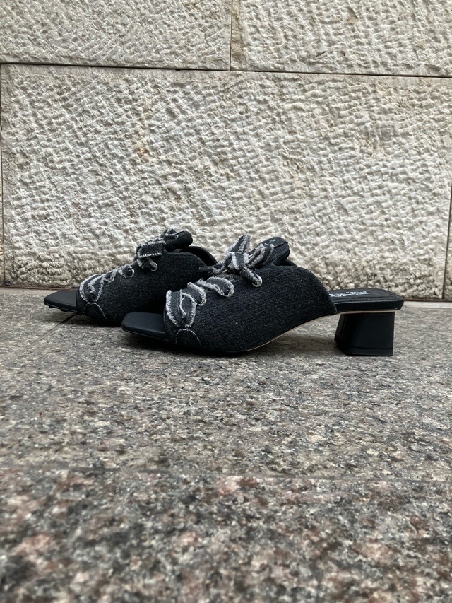 MAISON MAVERICK PRESENTS レースアップ ミュール MS2506 BLACK メゾン マヴェリック プレゼンツ