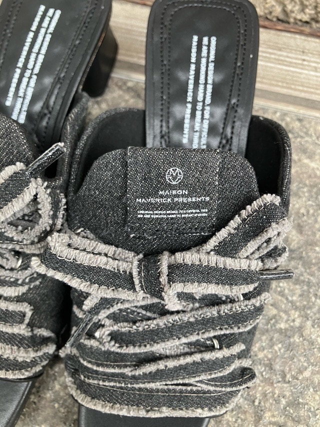 MAISON MAVERICK PRESENTS レースアップ ミュール MS2506 BLACK メゾン マヴェリック プレゼンツ