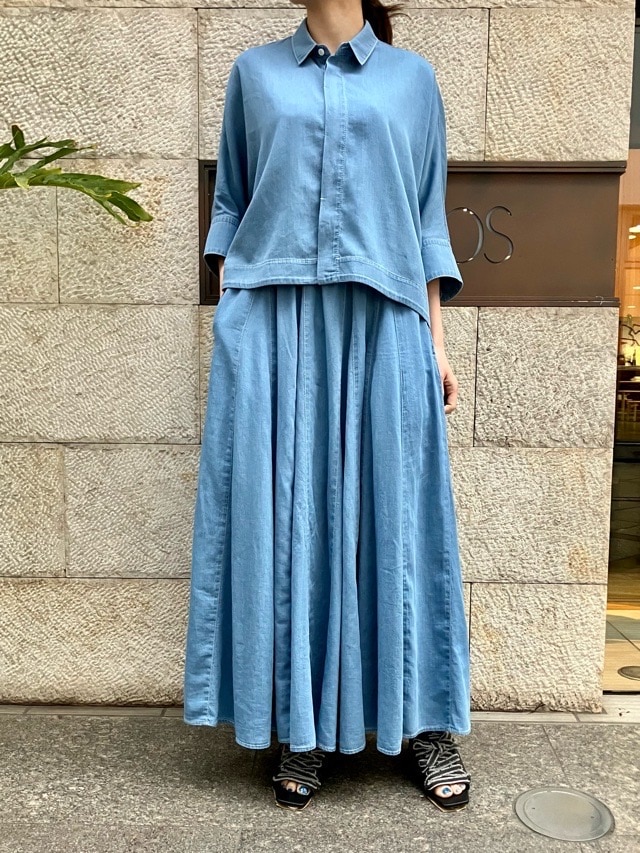 BEATINGHEART　デニム ショート丈 軽量 シャツ ブラウス 　BB238L1  BLUE (B3)   ビーティングハート