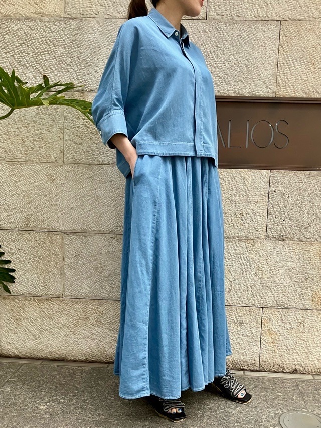 BEATINGHEART　デニム ショート丈 軽量 シャツ ブラウス 　BB238L1  BLUE (B3)   ビーティングハート