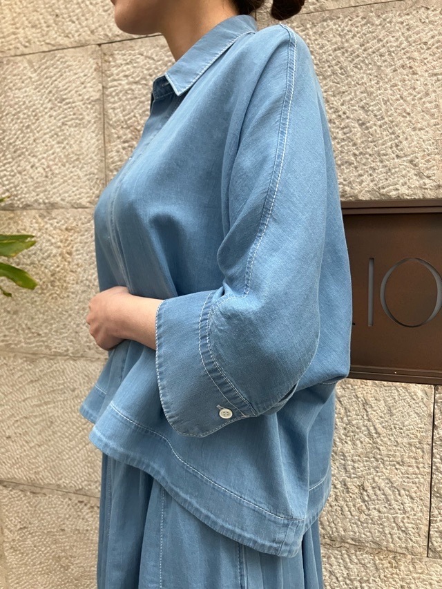 BEATINGHEART　デニム ショート丈 軽量 シャツ ブラウス 　BB238L1  BLUE (B3)   ビーティングハート