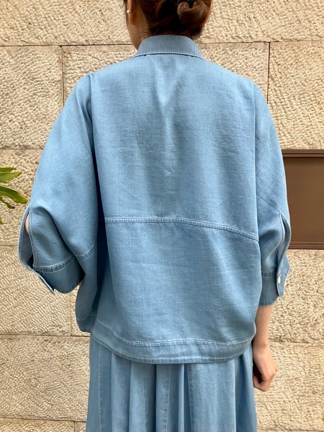 BEATINGHEART　デニム ショート丈 軽量 シャツ ブラウス 　BB238L1  BLUE (B3)   ビーティングハート