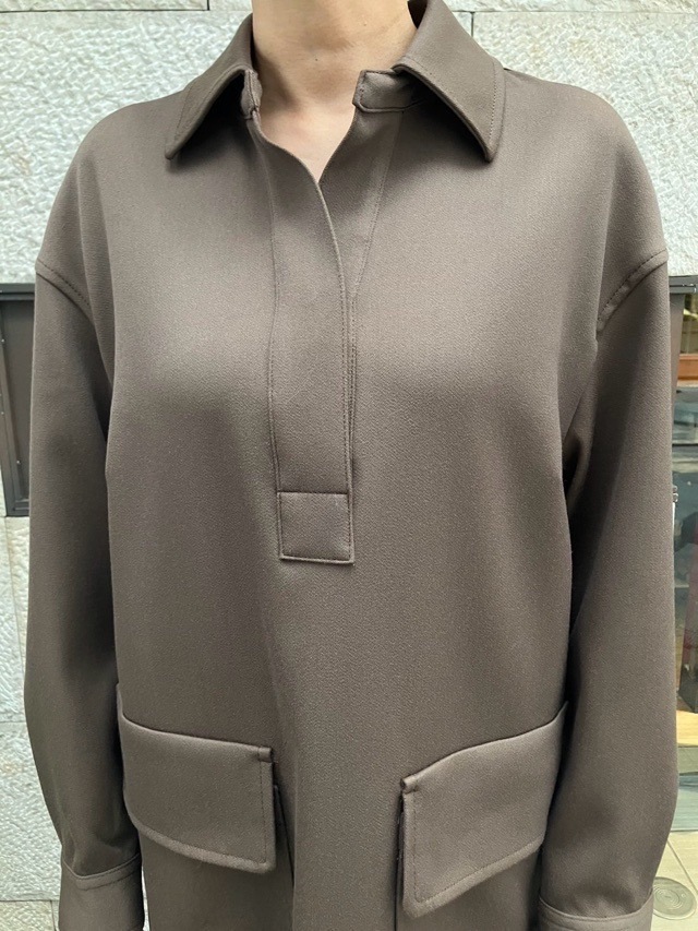 BEATING HEART ビーティングハート 　パッチポッケ付きウール　ワンピース　BROWN　BO00８K2