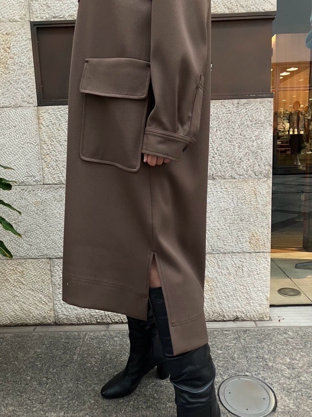 BEATING HEART ビーティングハート 　パッチポッケ付きウール　ワンピース　BROWN　BO00８K2