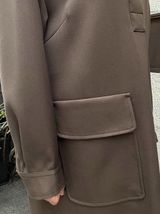 BEATING HEART ビーティングハート 　パッチポッケ付きウール　ワンピース　BROWN　BO00８K2