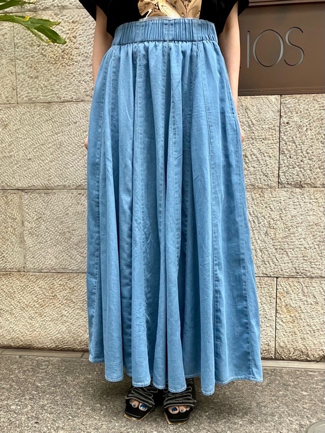 BEATINGHEART デニム 20枚はぎ フレア ロングスカート BS225L1 BLUE (B3) ビーティングハート