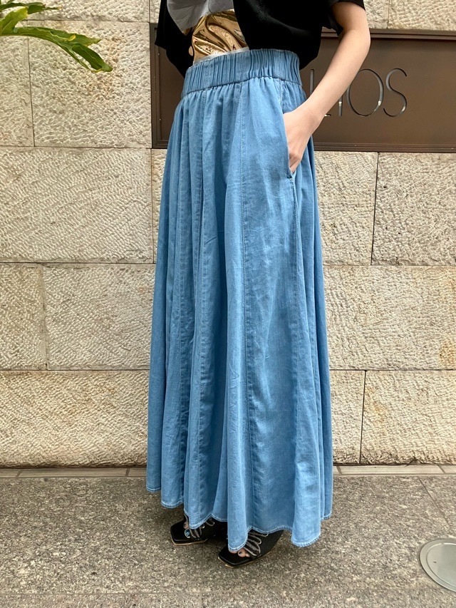 BEATINGHEART デニム 20枚はぎ フレア ロングスカート BS225L1 BLUE (B3) ビーティングハート