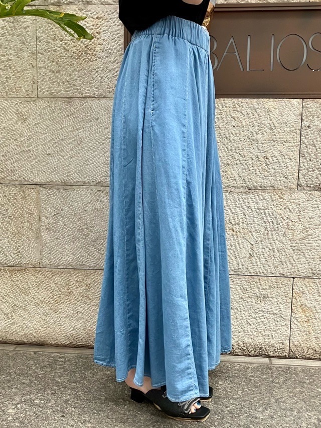 BEATINGHEART デニム 20枚はぎ フレア ロングスカート BS225L1 BLUE (B3) ビーティングハート