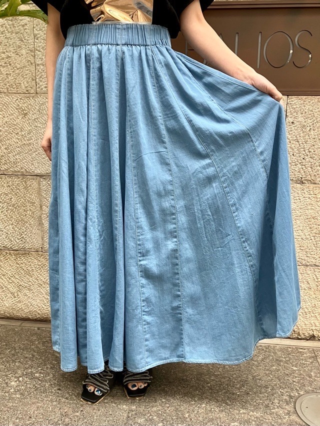 BEATINGHEART デニム 20枚はぎ フレア ロングスカート BS225L1 BLUE (B3) ビーティングハート