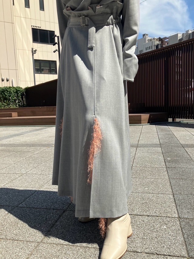HARIKAE ハリカエ フリンジ付きスカート　BLACK/GRAY　H0426　