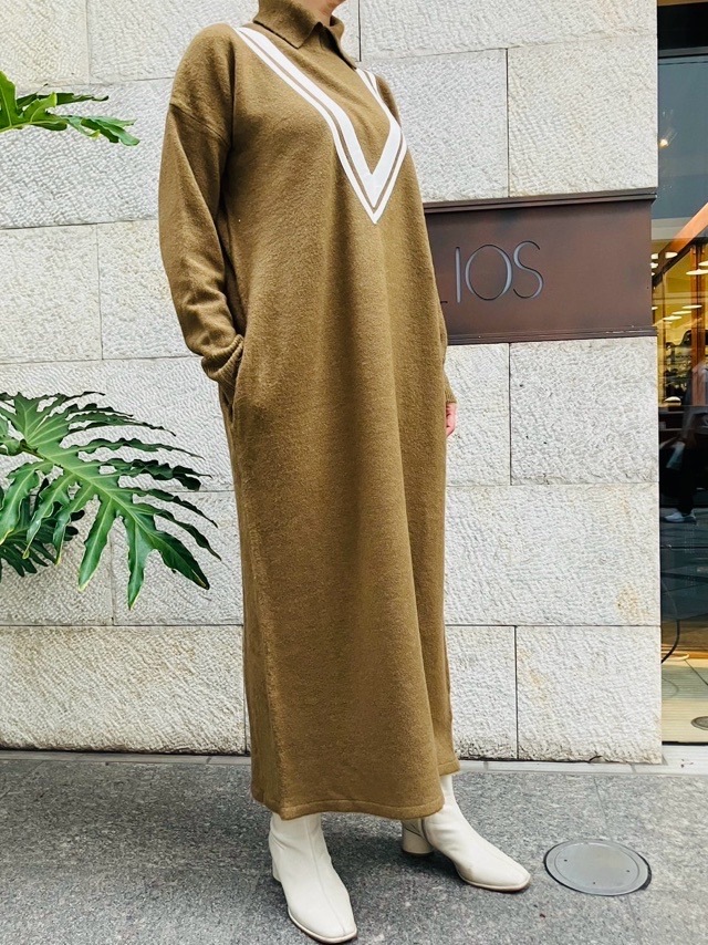 MAISON MAVERICK PRESENTS　 カレッジニットワンピース　MM5085　BEIGE/BLACK  メゾン マヴェリック プレゼンツ